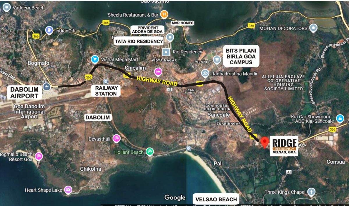 Ridge Residency Goa Location Map